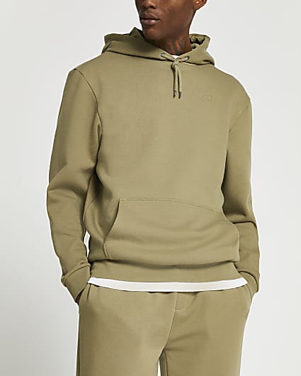 Khaki RI branded hoodie