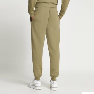 khaki tapered joggers