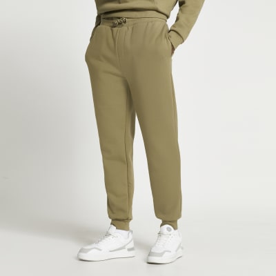 khaki tapered joggers