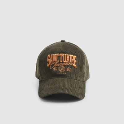 Khaki Sanctuaire Corduroy Textured Cap