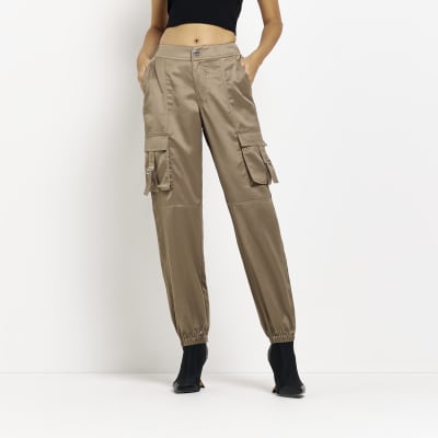 satin cargo trousers