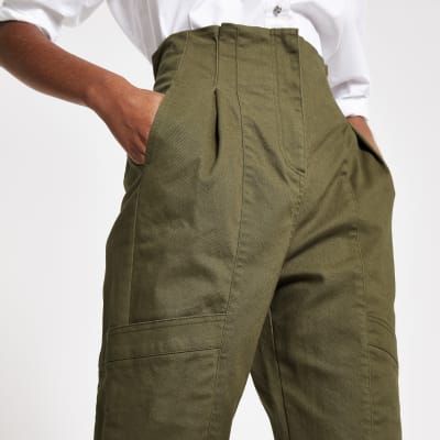 high waisted twill pants