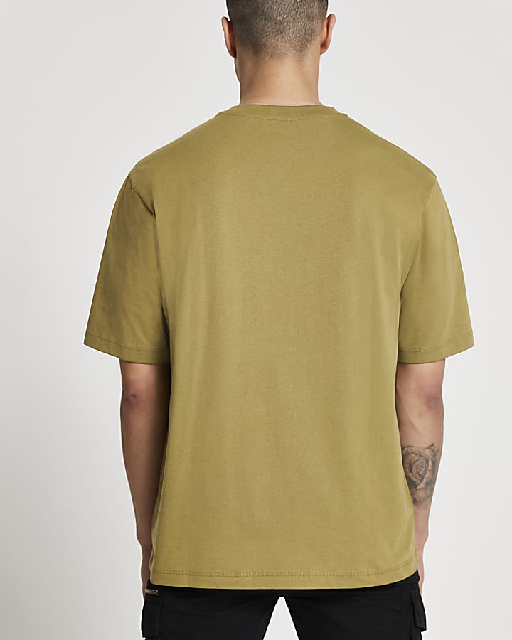 Khaki short sleeve oversized t-shirt