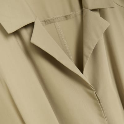 Khaki short sleeve utility jumpsuit