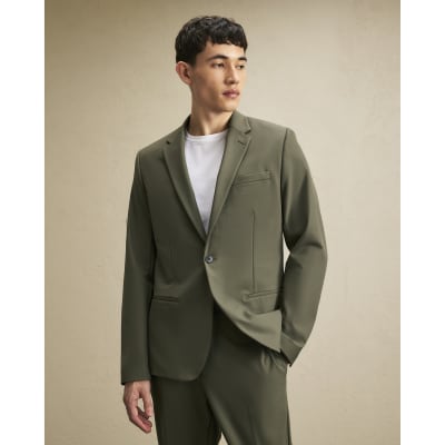River Island Khaki Skinny Fit Comfort Stretch Suit Jacket