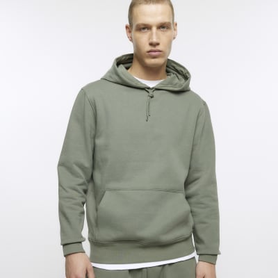 Khaki slim fit hoodie