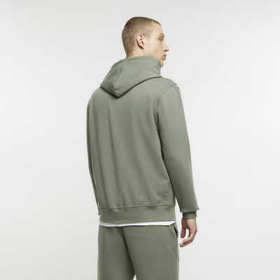 Khaki slim fit hoodie