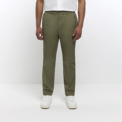 River island slim fit deals cargo trousers in khaki