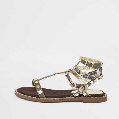 river island black gladiator sandals