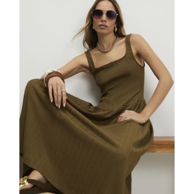slim fit dress slacks Khaki Strapless Dress-BESTSELLER main image 0