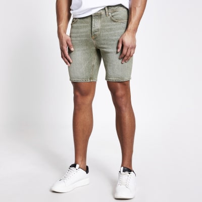 athletic fit khaki shorts