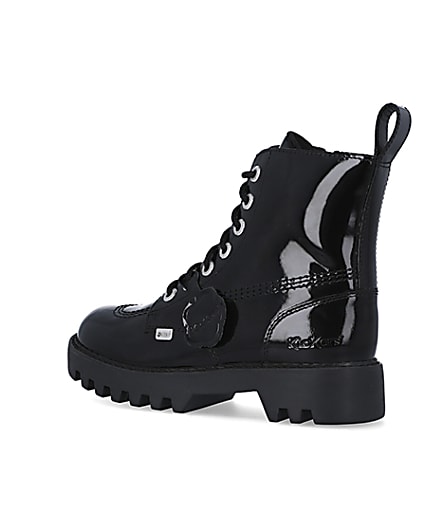 360 degree animation of product Kickers black Kizziie Higher ankle boots frame-5