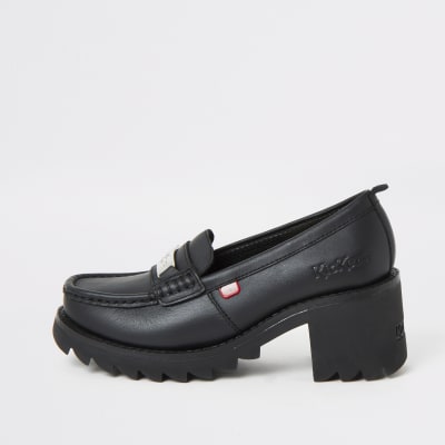 black chunky loafers