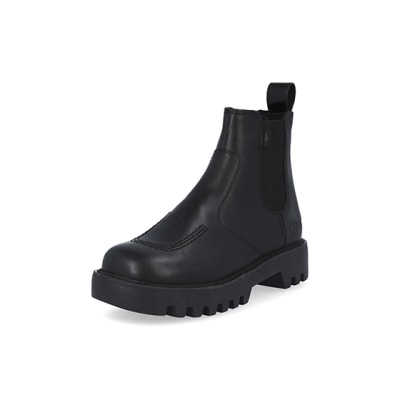 Kickers black leather chelsea boots | River Island