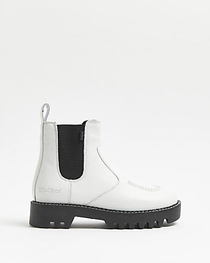 Kickers white chelsea boots