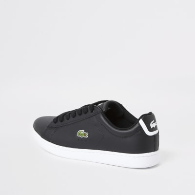 Lacoste black leather logo trainers