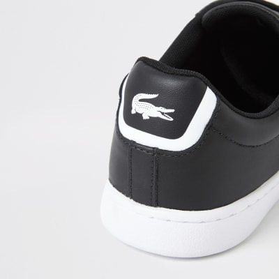 Lacoste black leather logo trainers