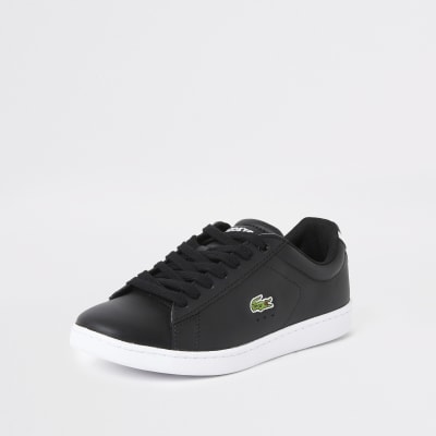 Lacoste black leather logo trainers