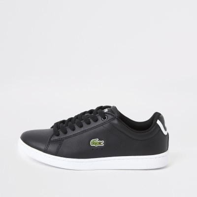 lacoste black velcro trainers