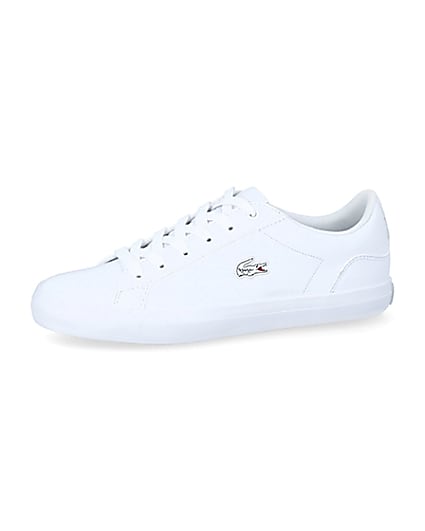 360 degree animation of product Lacoste leather Lerond lace-up trainers frame-2