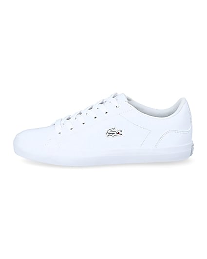 360 degree animation of product Lacoste leather Lerond lace-up trainers frame-3