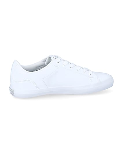 360 degree animation of product Lacoste leather Lerond lace-up trainers frame-14
