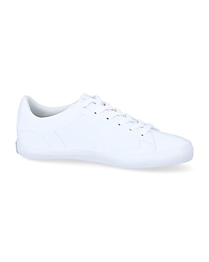 360 degree animation of product Lacoste leather Lerond lace-up trainers frame-16