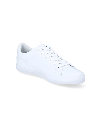 360 degree animation of product Lacoste leather Lerond lace-up trainers frame-18
