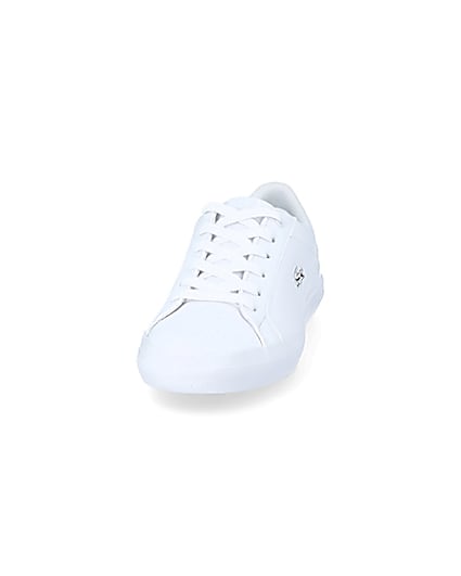 360 degree animation of product Lacoste leather Lerond lace-up trainers frame-22