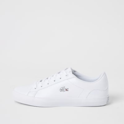 lacoste ladies leather trainers