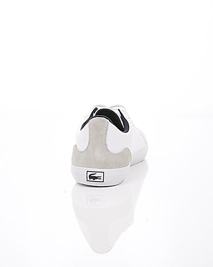 360 degree animation of product Lacoste white leather contrast trainers frame-15
