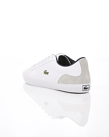 360 degree animation of product Lacoste white leather contrast trainers frame-18