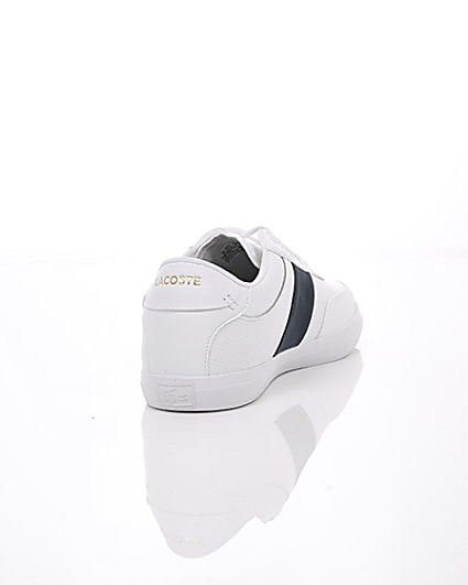 360 degree animation of product Lacoste white leather Courtmaster trainers frame-14