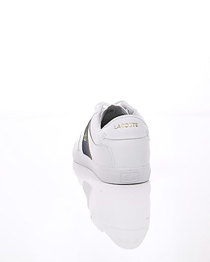 360 degree animation of product Lacoste white leather Courtmaster trainers frame-16