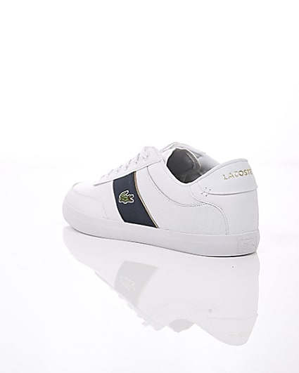 360 degree animation of product Lacoste white leather Courtmaster trainers frame-18