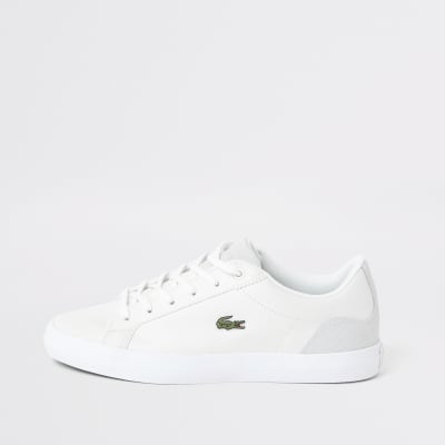 white lacoste trainer