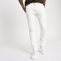 Lee white slim fit tapered Luke jeans