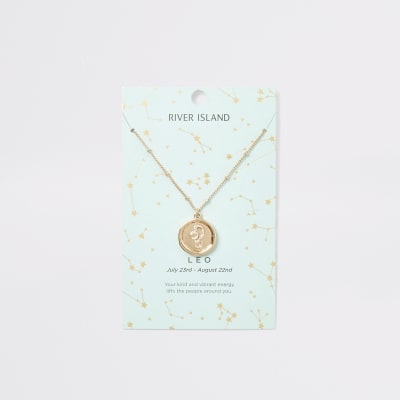 Leo zodiac sign gold colour necklace