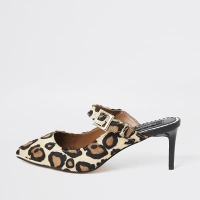 leopard print wide fit shoes