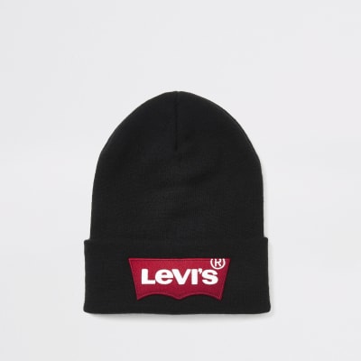 levi's ribbed beanie black