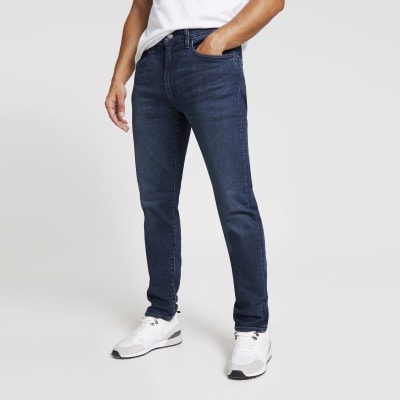 levi's slim men's dark blue jeans