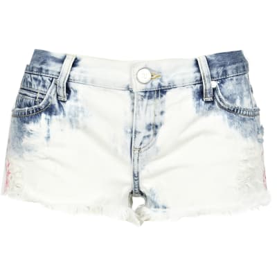 river island white denim shorts