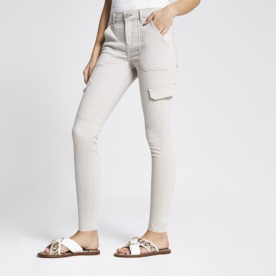 beige super skinny jeans