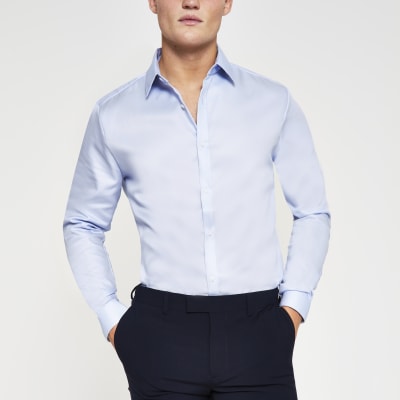 light blue slim fit shirt