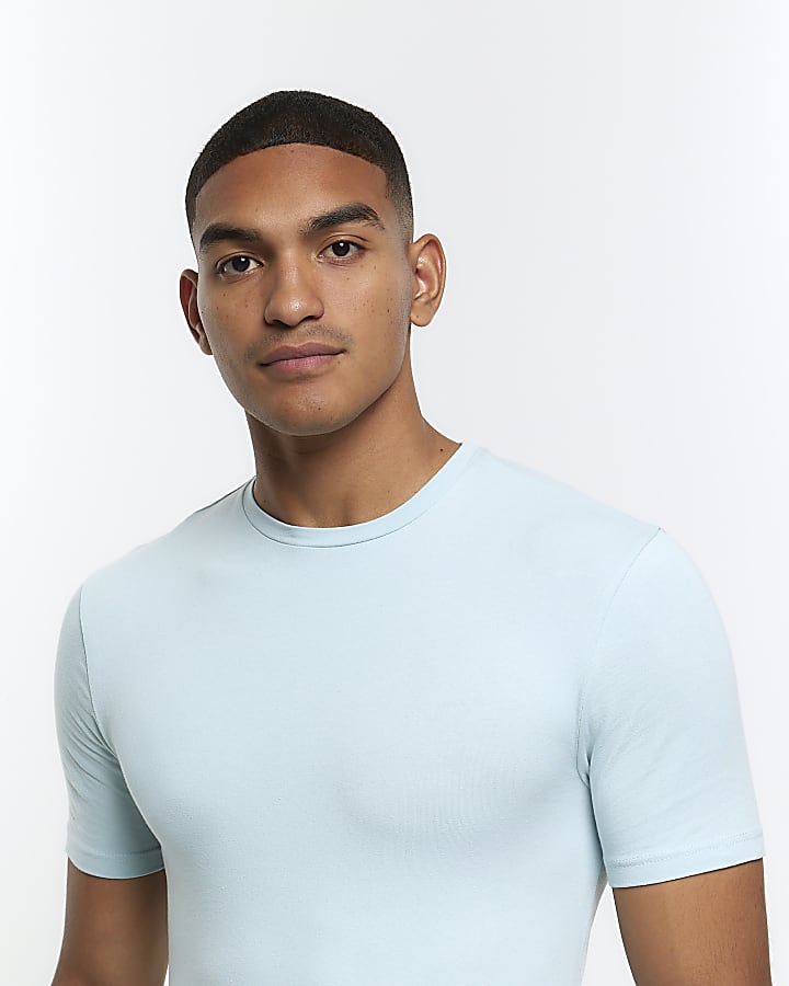Light blue muscle fit t-shirt