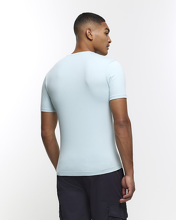 Light blue muscle fit t-shirt