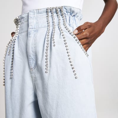diamante jeans river island