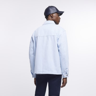 Light blue regular fit canvas jacket