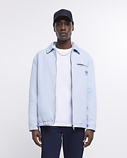 Light blue regular fit canvas jacket