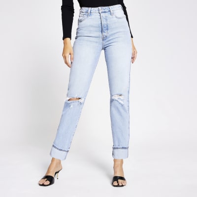 super high rise straight leg jeans